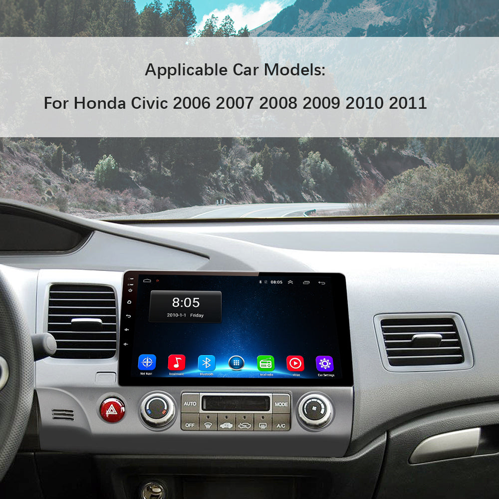 AWESAFE Car Radio Stereo for Honda Civic 2006-2011 Andriod 12 with CarPlay, Andriod Auto, DSP, GPS Navigation Image 2