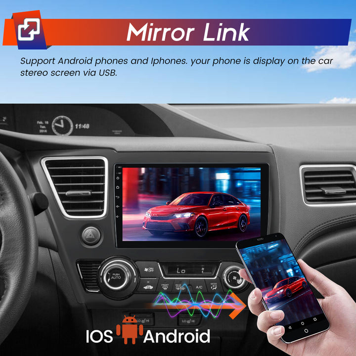 AWESAFE Car Radio Stereo Andriod 12 for Honda Civic 2013 2014 2015Built in CarplayAndriod AutoDSPGPS Navigation Image 4