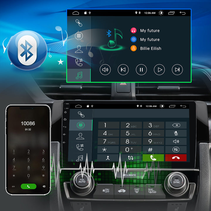 AWESAFE Car Radio Stereo for Honda Civic 2016-2020Built in CarPlayAndroid AutoDSPGPS Navigation Image 3