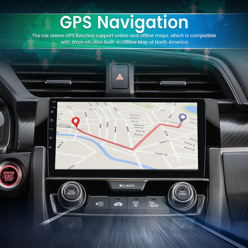 AWESAFE Car Radio Stereo for Honda Civic 2016-2020Built in CarPlayAndroid AutoDSPGPS Navigation Image 4