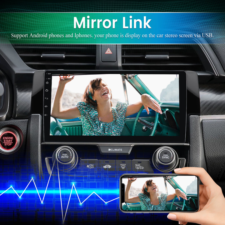 AWESAFE Car Radio Stereo for Honda Civic 2016-2020Built in CarPlayAndroid AutoDSPGPS Navigation Image 4