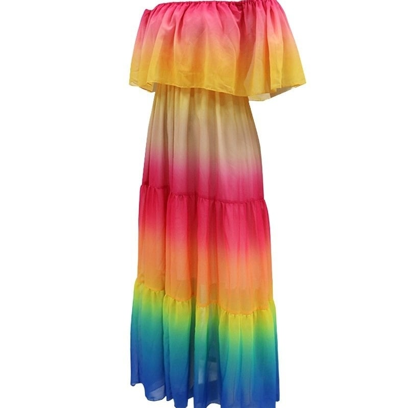 Lace up gradient dress womens maxi dress Image 4