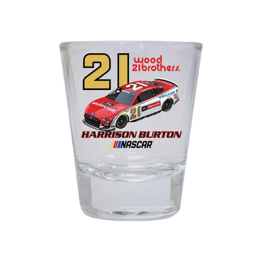 #21 Harrison Burton NASCAR Officially Licensed Round Shot Glass Image 1