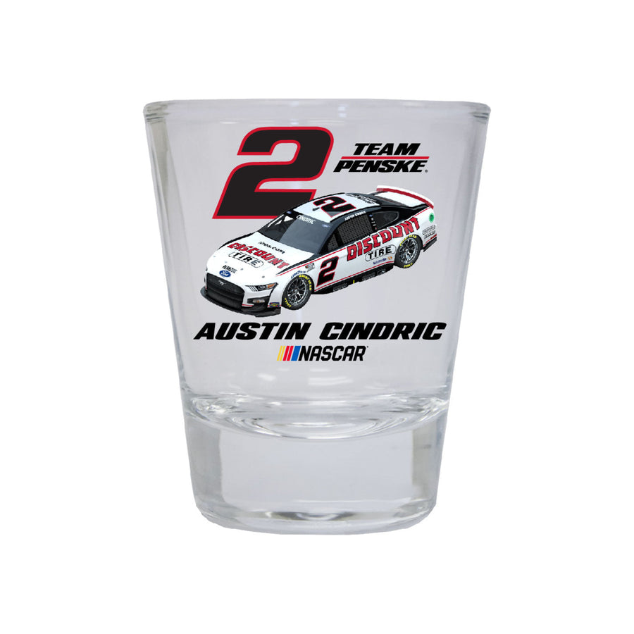#2 Austin Cindric NASCAR Officially Licensed Round Shot Glass Image 1