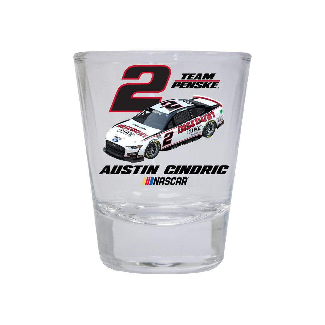 2 Austin Cindric NASCAR Officially Licensed Round Shot Glass Image 1