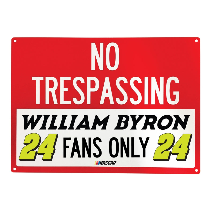 24 William Byron NASCAR Officially Licensed No Trespassing Sign Image 1