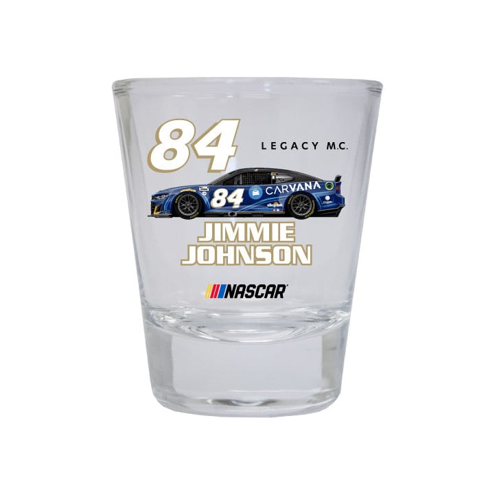 84 Jimmie Johnson NASCAR Officially Licensed Round Shot Glass Image 1