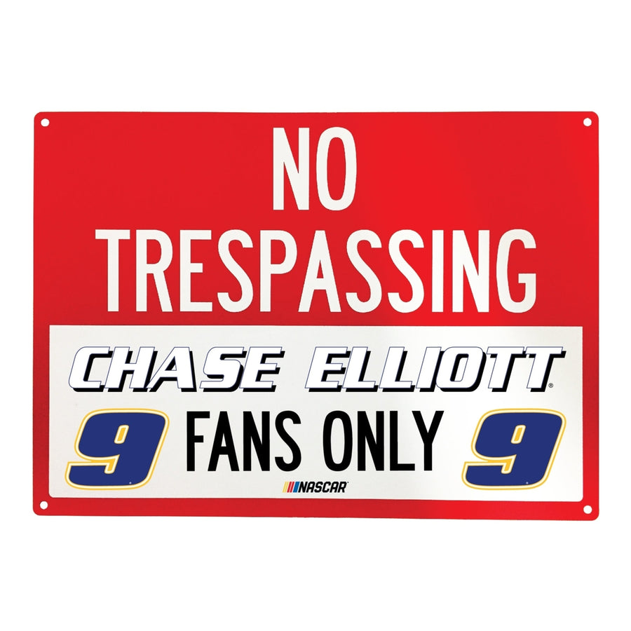 9 Chase Elliott NASCAR Officially Licensed No Trespassing Sign Image 1