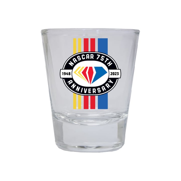 NASCAR 75 Year Anniversary Officially Licensed Round Shot Glass Image 1