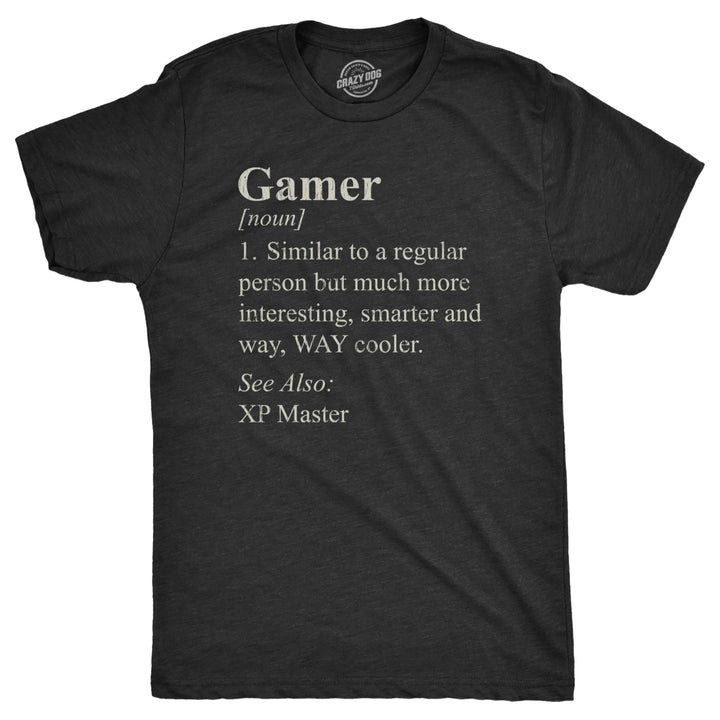 Mens Gamer Definition T Shirt Funny Video Games Lover Joke Tee For Guys Image 1