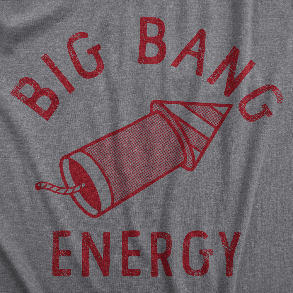 Mens Big Bang Energry T Shirt Funny Fourth Of July Fireworks Exploding Rocket Tee For Guys Image 2