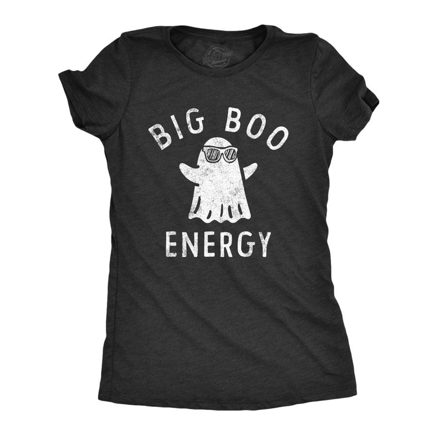 Womens Big Boo Energy T Shirt Funny Spooky Halloween Bed Sheet Ghost Tee For Ladies Image 1