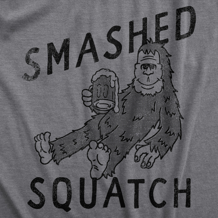 Mens Smashed Squatch T Shirt Funny Drunk Big Foot Sasquatch Beer Drinking Joke For Guys Image 2