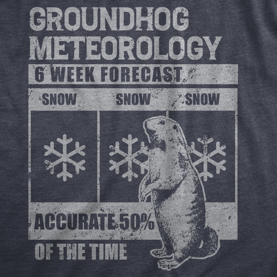 Mens Groundhog Meteorology T Shirt Funny Groundhogs Day Winter Weather Forecast Joke Tee For Guys Image 2