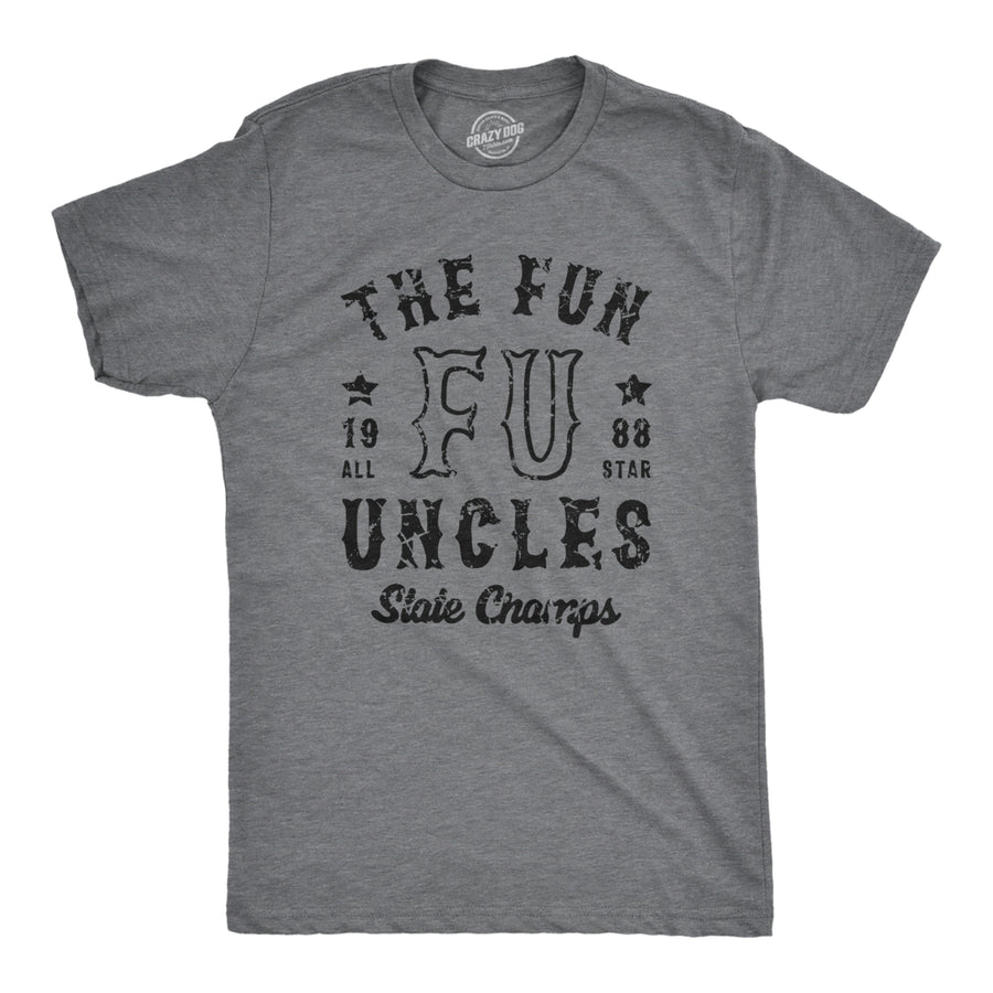 Mens The Fun Uncles State Champs T Shirt Funny Cool Uncle Champion Tee For Guys Image 1