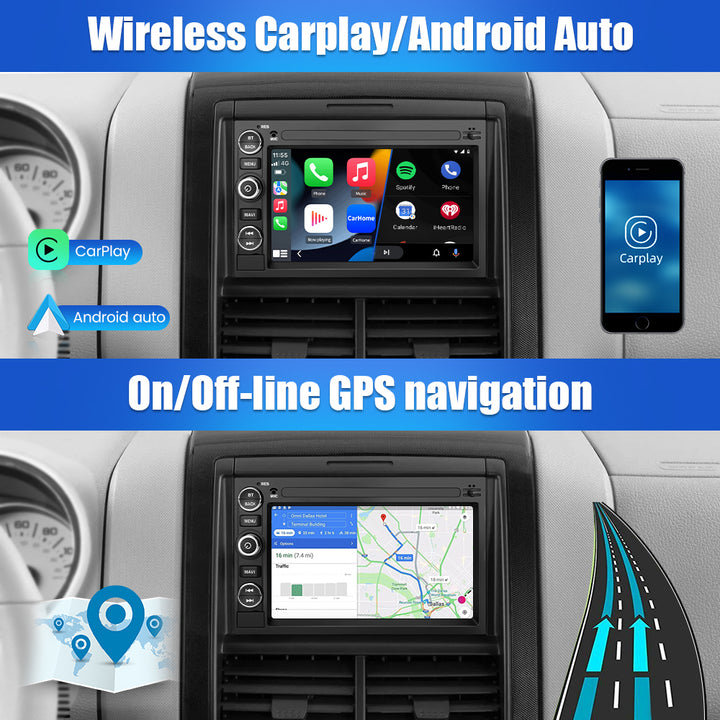 AWESAFE Car Stereo Radio for Ford F150 F250 F350 Fusion Edge Explorer Taurus FreestarBuilt in Carplay and Android Auto Image 3