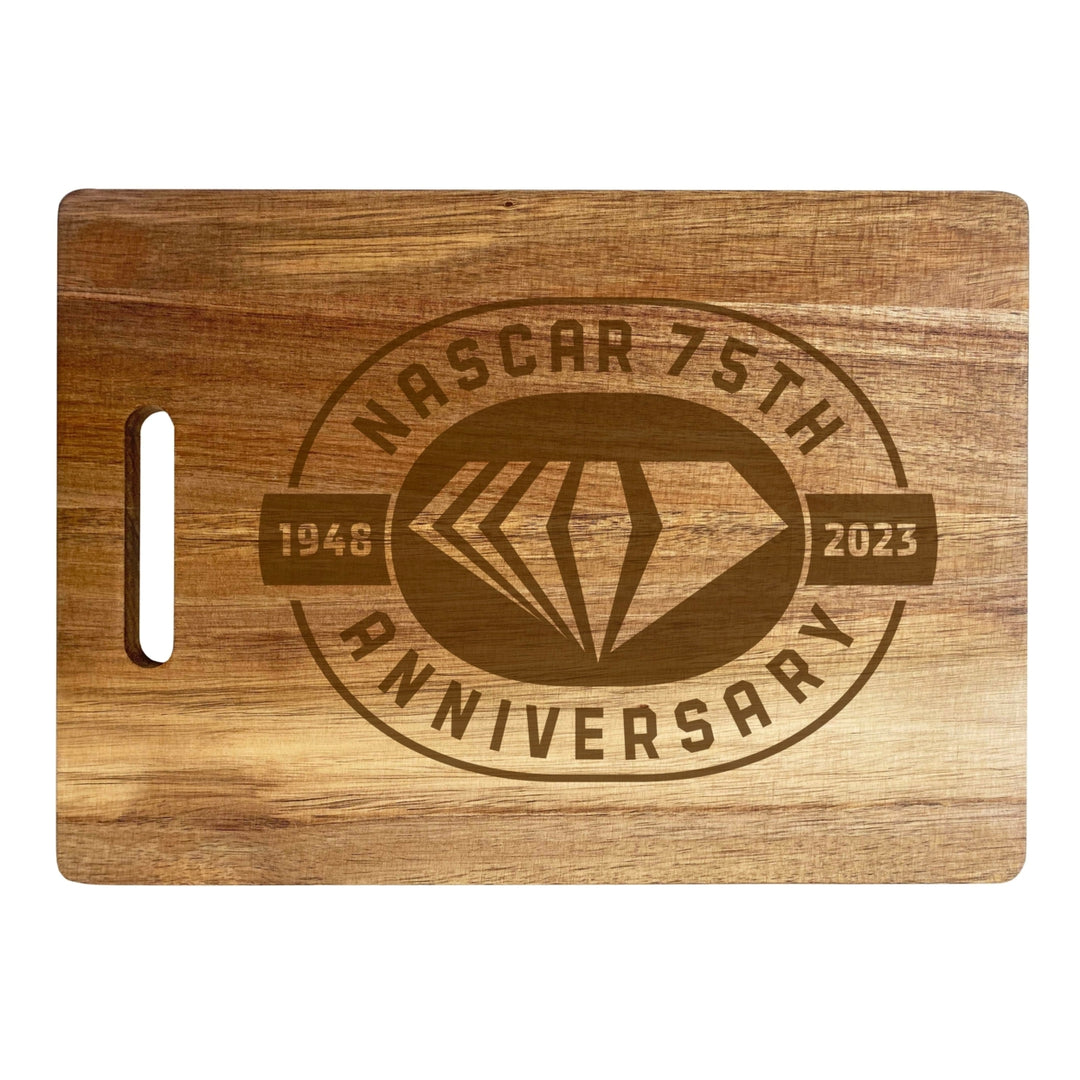 NASCAR 75 Anniversary Officially Licensed Engraved Wooden Cutting Board Image 1