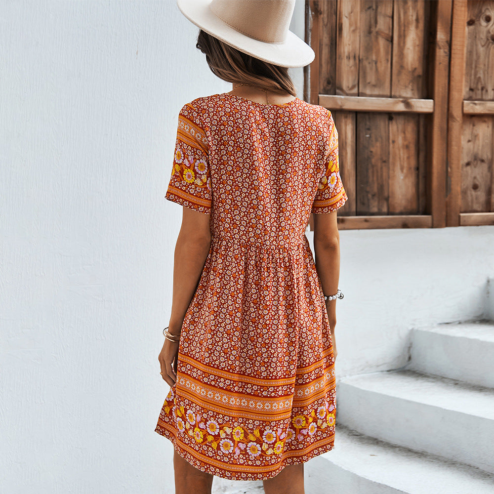 Floral Boho Printed Mini Dress Image 2