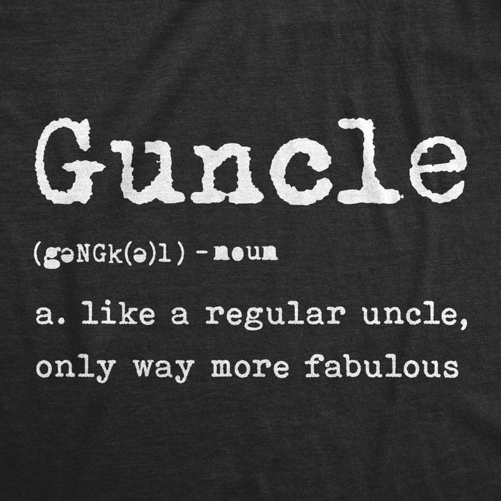 Mens Guncle Definition T Shirt Funny Best Uncle Gay Pride Tee For Guys Image 2