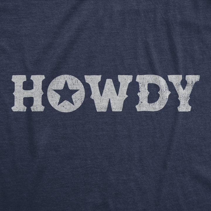 Mens Howdy T Shirt Funny Western Cowboy Greeting Tee For Guys Image 2