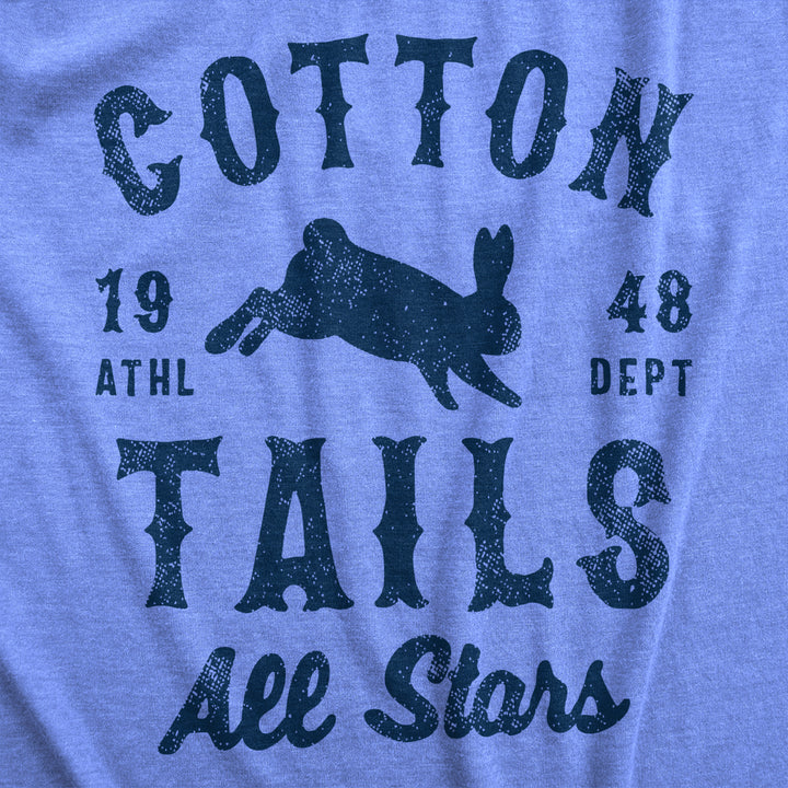 Womens Cotton Tails All Stars T Shirt Funny Easter Sunday Bunny Team Tee For Ladies Image 2