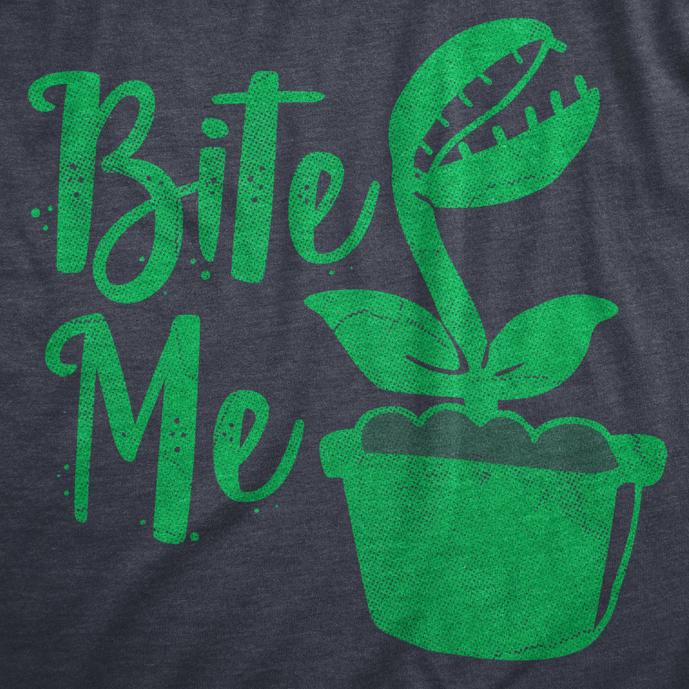 Mens Bite Me T Shirt Funny Venus Fly Trap Carnivorous Plants Joke Tee For Guys Image 2