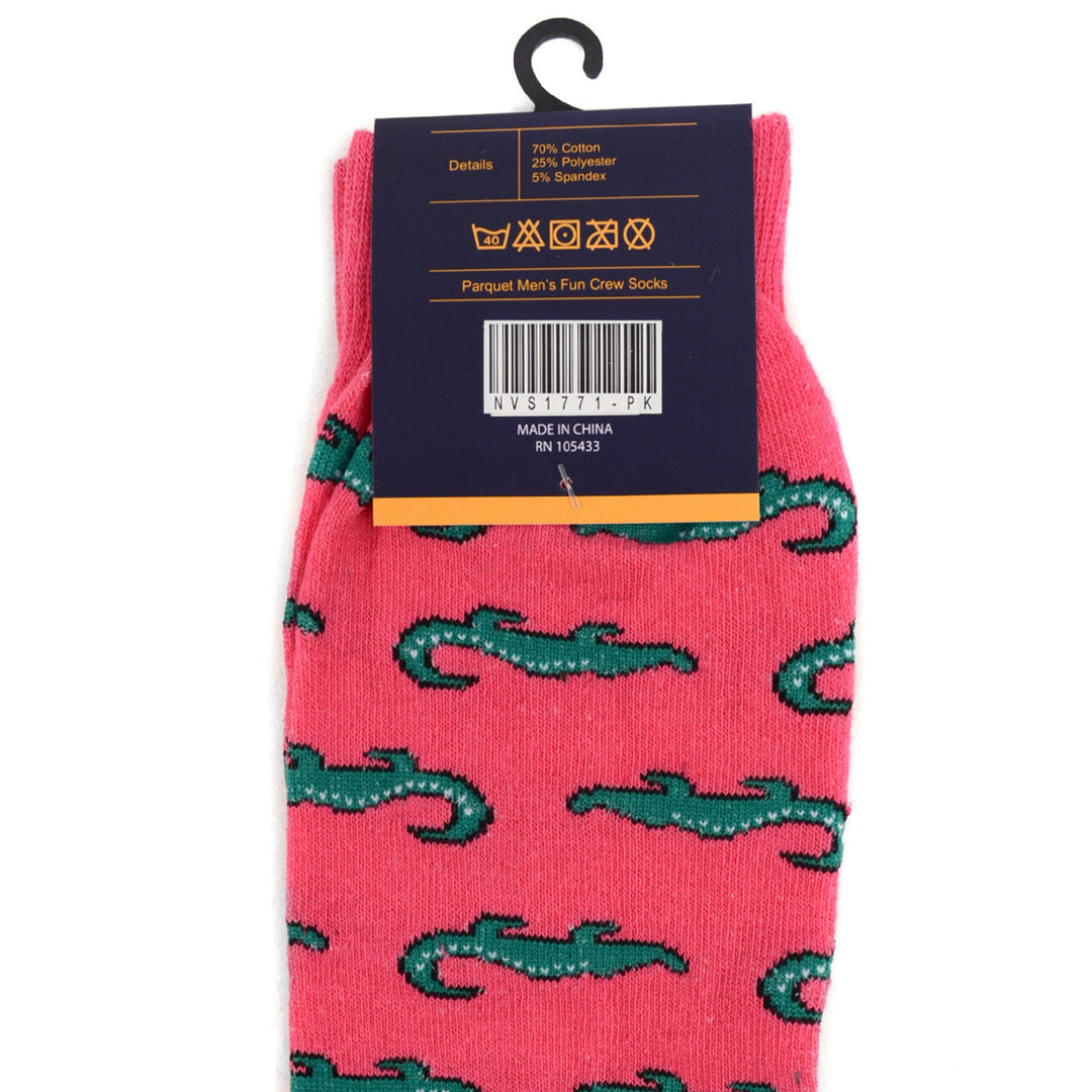 Pink Alligator Socks Novelty Socks Fun Crazy Eating Alligator Socks Crocodile Rock Crazy Socks Image 4