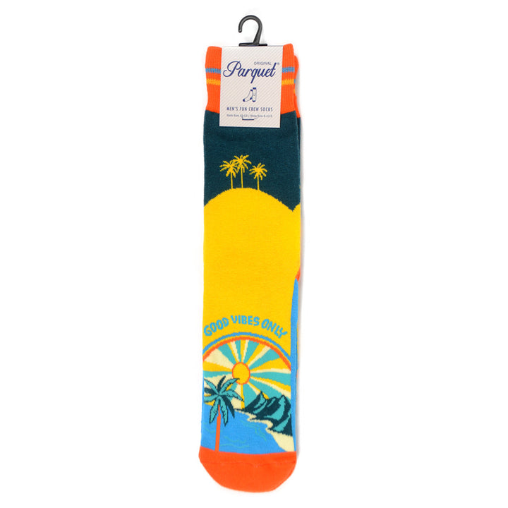 Good Vibes Only Socks Novelty Summer Beach Sunset Fun Crazy Palm Trees Summer Breeze Beach Vacation Socks Image 6