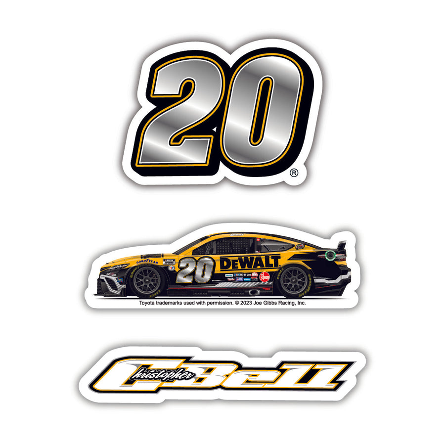 #20 Christopher Bell  3 Pack Laser Cut Decal Image 1