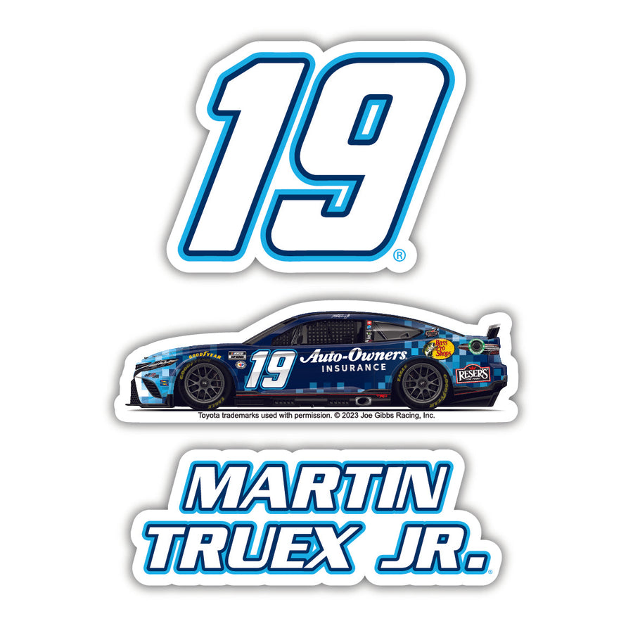 #19 Martin Truex Jr.  3 Pack Laser Cut Decal Image 1