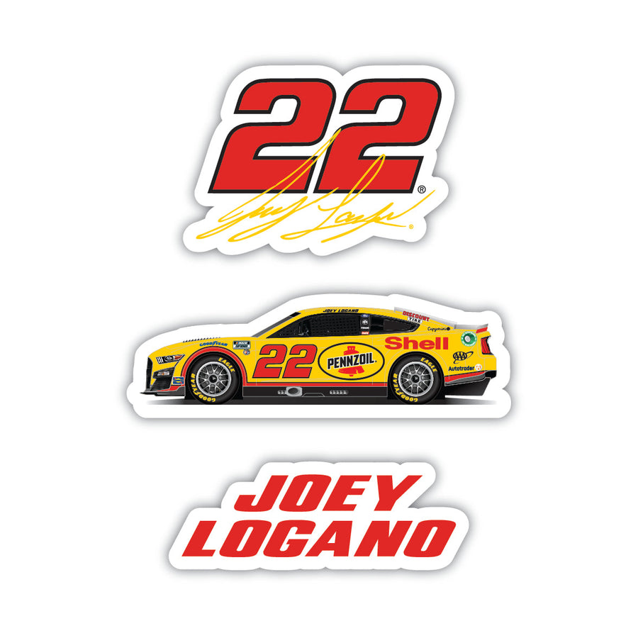 #22 Joey Logano  3 Pack Laser Cut Decal Image 1