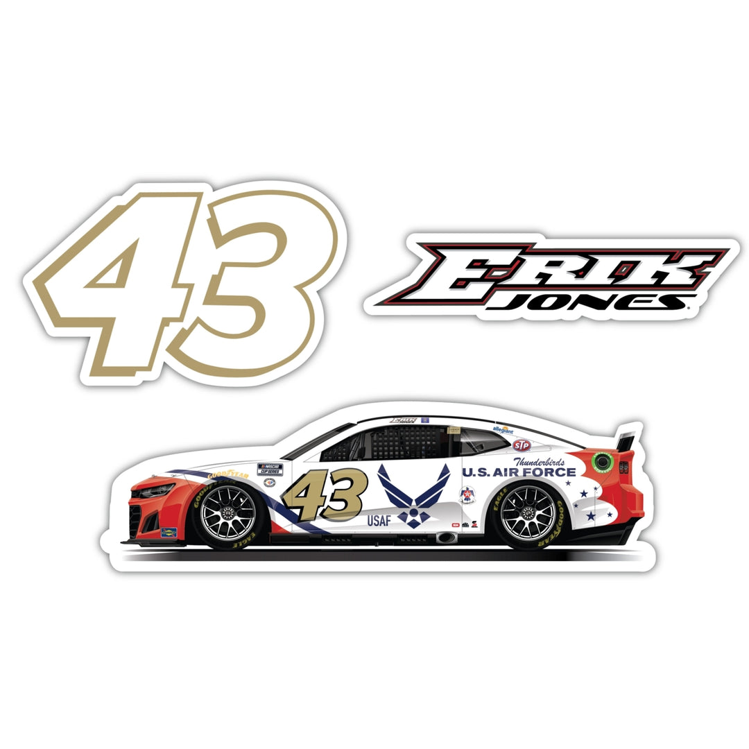 43 Erik Jones THB 3 Pack Laser Cut Decal Image 1