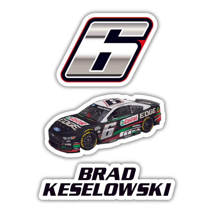 6 Brad Keselowski 3 Pack Laser Cut Decal Image 1