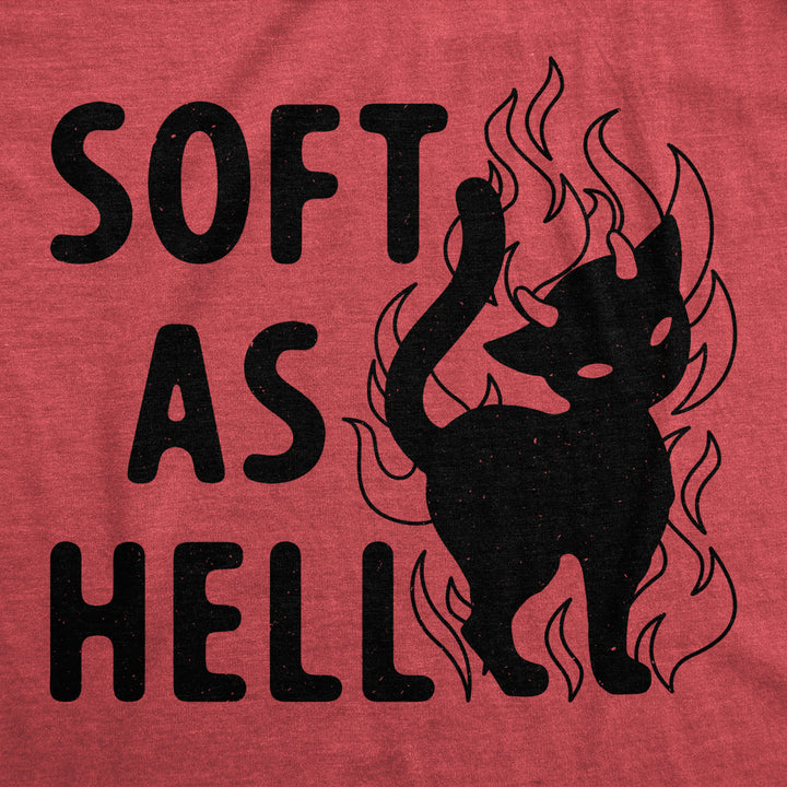 Mens Soft As Hell T Shirt Funny Evil Devil Kitten Tee For Guys Image 2