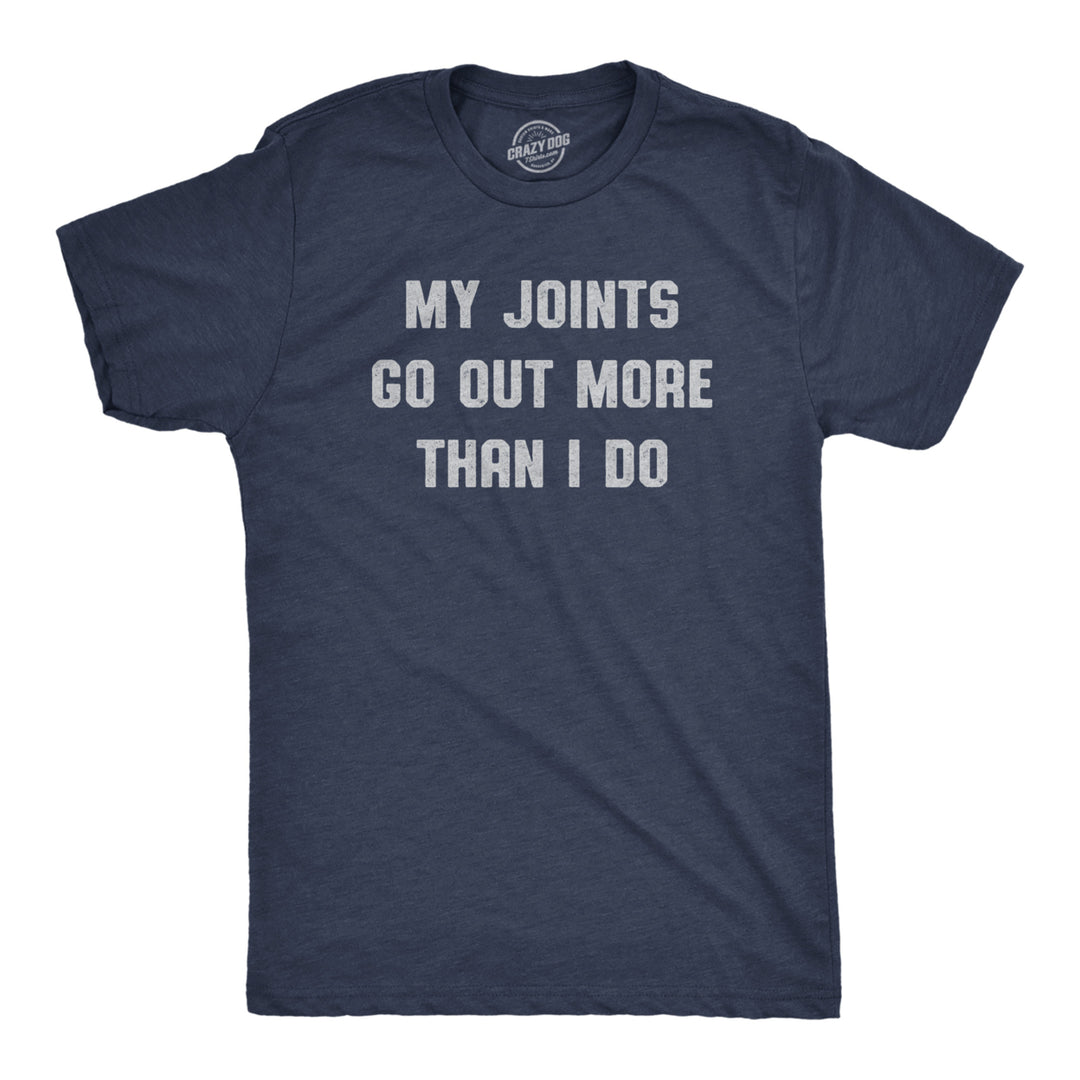 Mens My Joints Go Out More Than I Do T Shirt Funny 420 Introverted Weed Smoking Tee For Guys Image 1