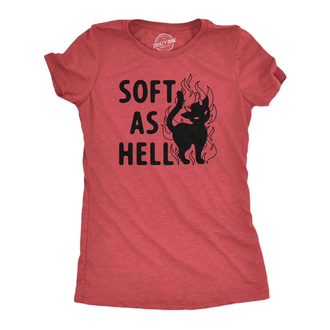 Womens Soft As Hell T Shirt Funny Evil Devil Kitten Tee For Ladies Image 1