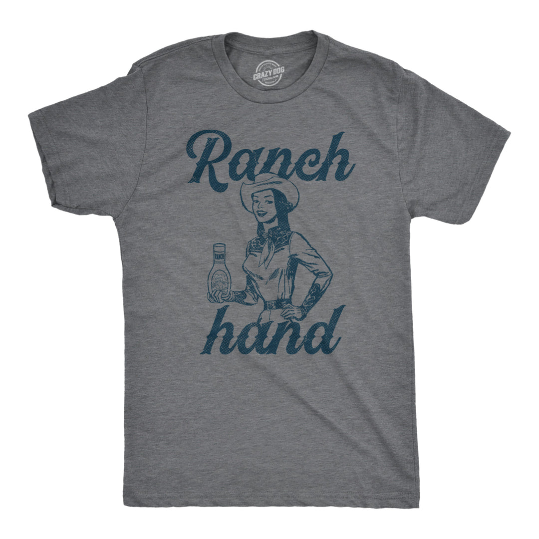 Mens Ranch Hand T Shirt Funny Farm Rancher Dressing Joke Tee For Guys Image 1