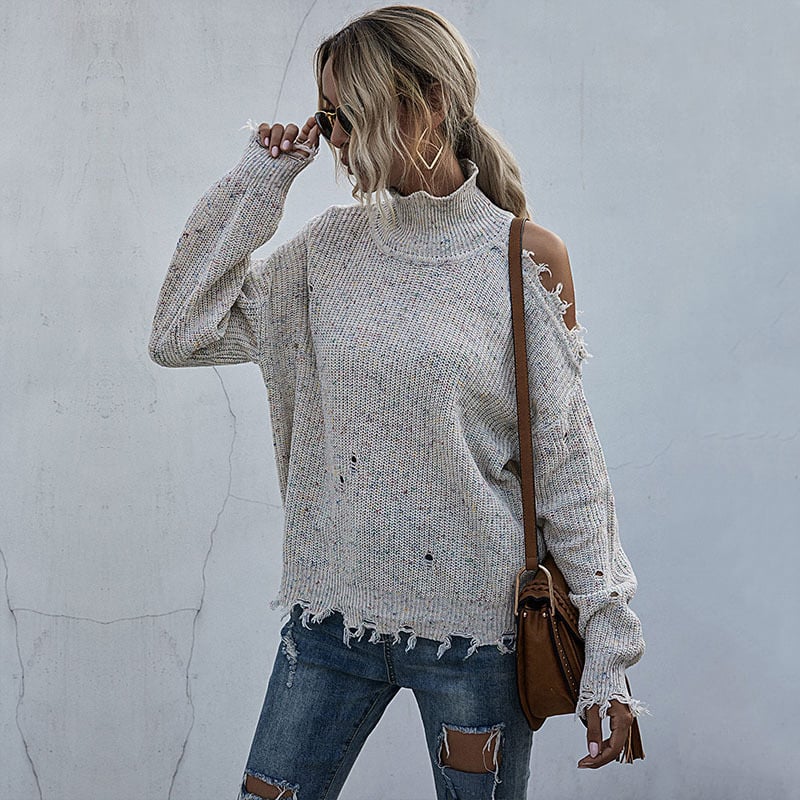 Drop Shoulder Popcorn Knit Sweater Image 1