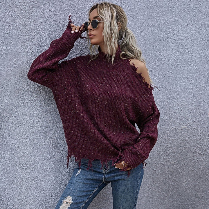 Drop Shoulder Popcorn Knit Sweater Image 1