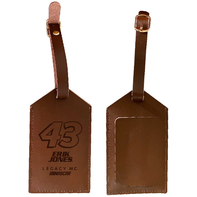 Nascar 43 Erik Jones Leather Luggage Tag Engraved Image 1