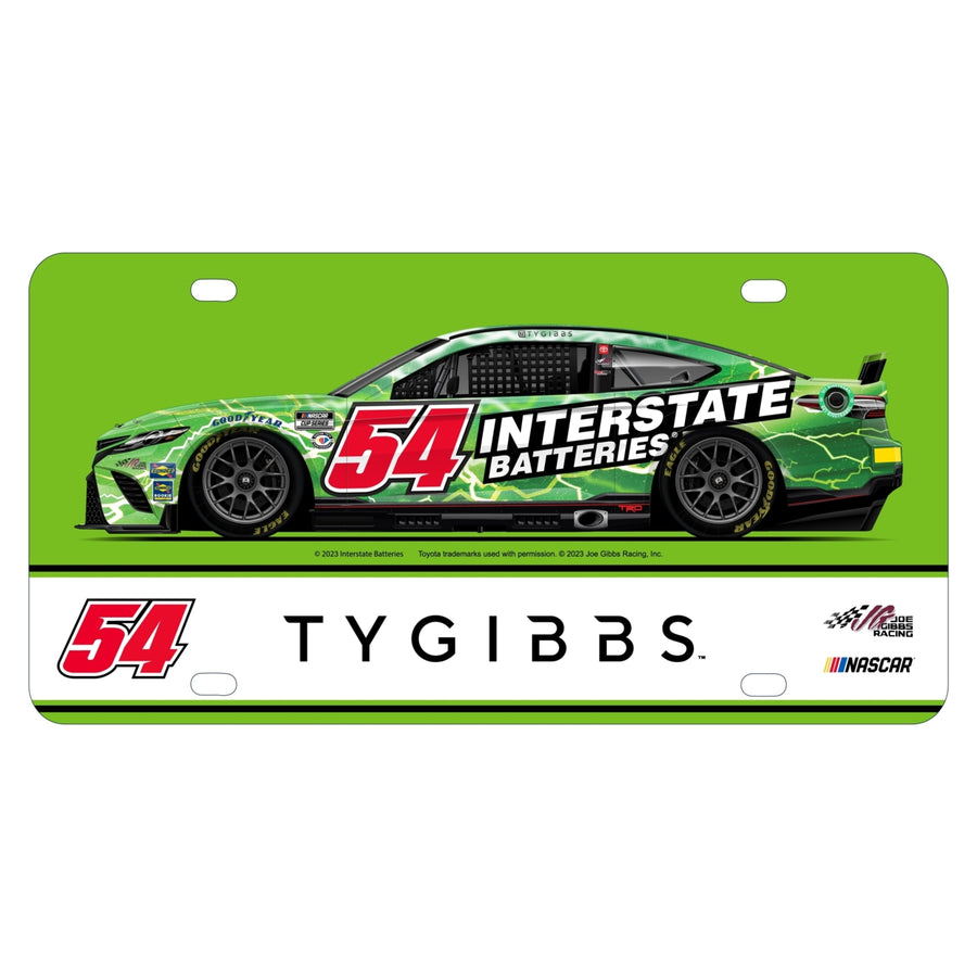 54 Ty Gibbs NASCAR Metal License Plate Image 1