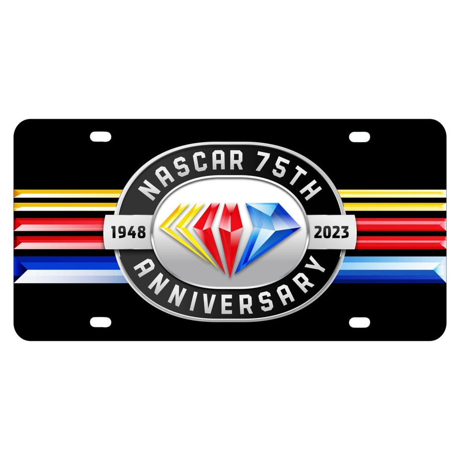 Officially Licensed NASCAR 75 Year Anniversary Metal License Plate Image 1