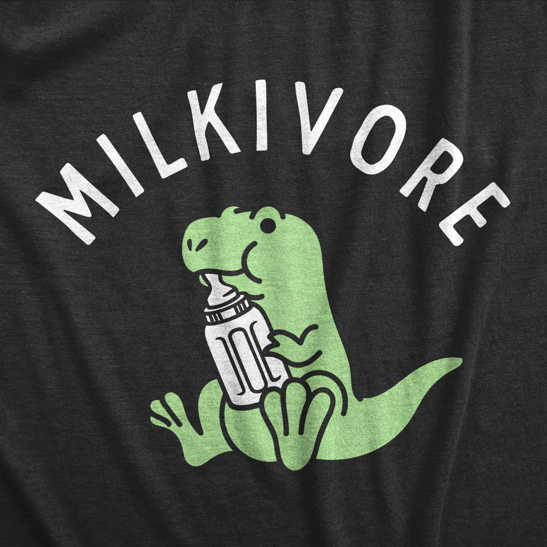 Milkivore Baby Bodysuit Funny Cute Milk Drinking Baby Dinosaur Jumper For Infants Image 2