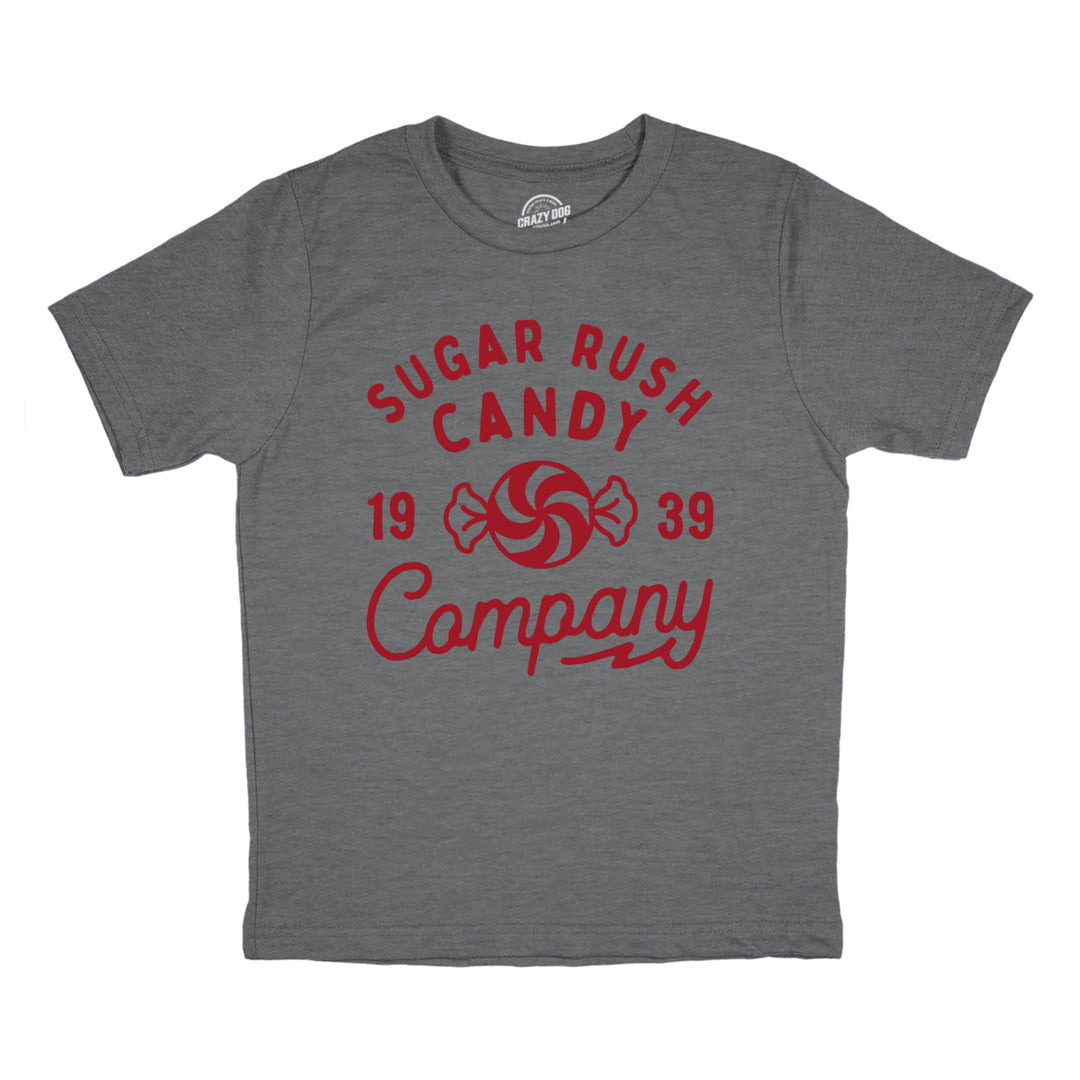 Youth Sugar Rush Candy Company T Shirt Funny Cute Sweet Treat Tee For Kids Image 1