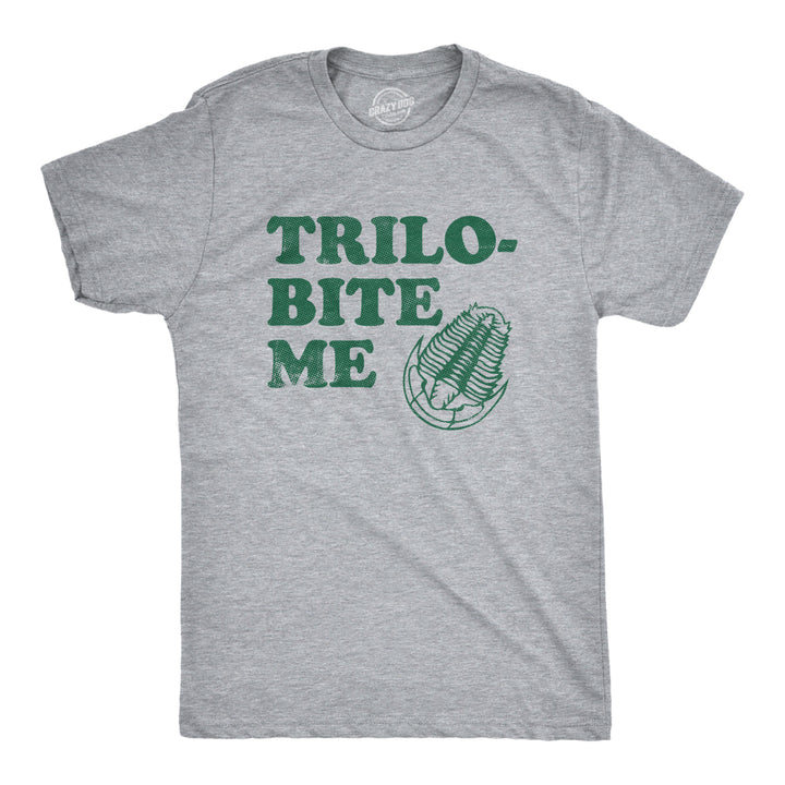 Mens Trilo Bite Me T Shirt Funny Rude Ancient Extinct Arthropod Joke Tee For Guys Image 1