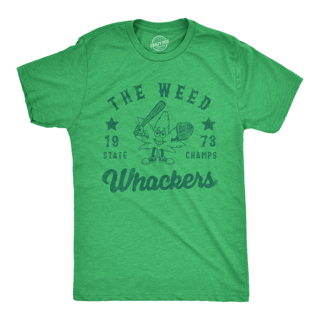 Mens The Weed Whackers State Champs T Shirt Funny 420 Weed Baseball Team Tee For Guys Image 1