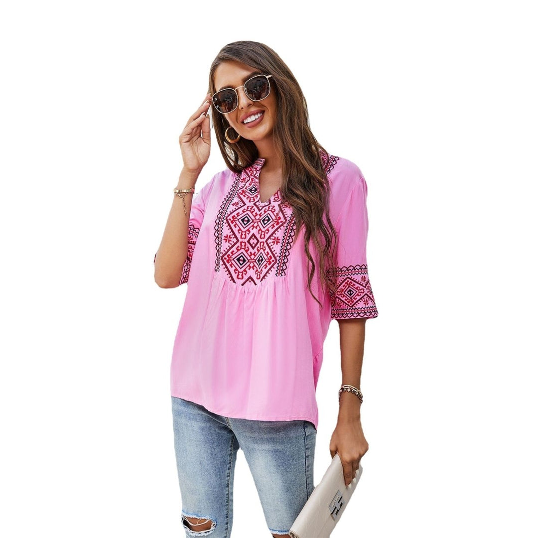 Summer Womens Embroidered Shirt Womens Image 4