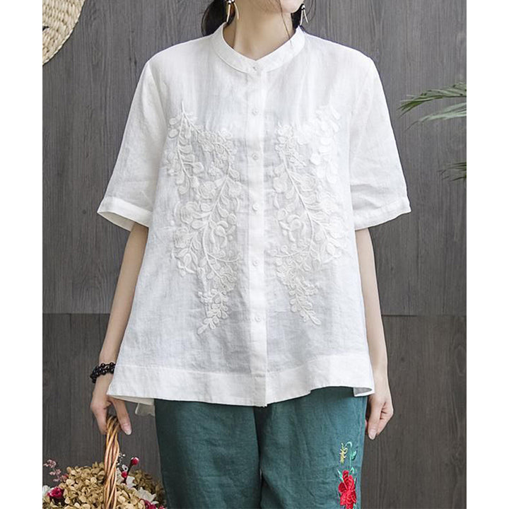 Womens Shirt Embroidery Loose Slim Shirt Women Image 1