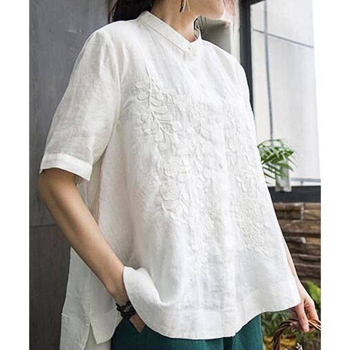 Womens Shirt Embroidery Loose Slim Shirt Women Image 2