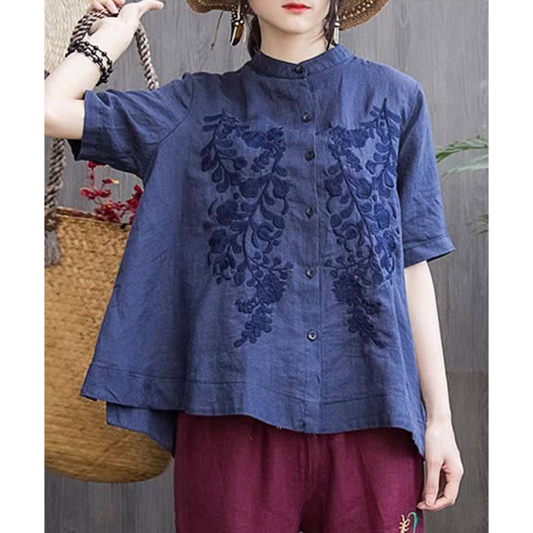 Womens Shirt Embroidery Loose Slim Shirt Women Image 3